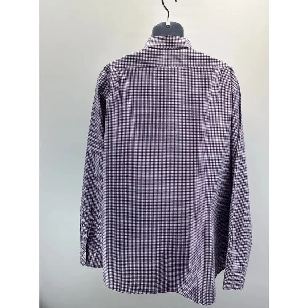 Polo Ralph Lauren Shirt Mens XXL Purple Gingham Check Long Sleeve Pony Button Up